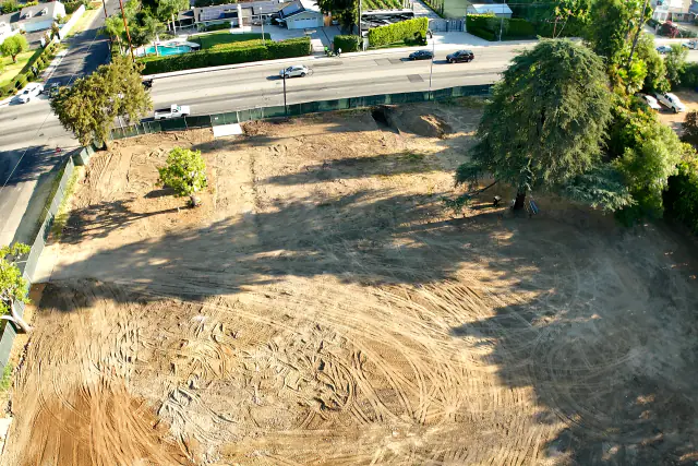 Cleared and graded lot ready for eight new homes in Northridge