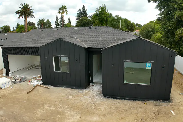 One-story ADU built next to new SB 9 homes in Northridge